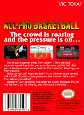 All-Pro Basketball (USA) box cover back